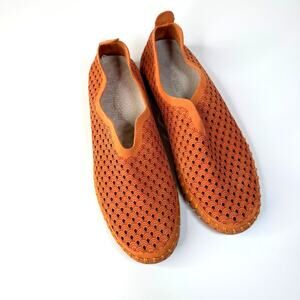 Ilse Jacobson Tulip139 Women’s Size 36 Leather Slip On Sneakers Orange Comfort
